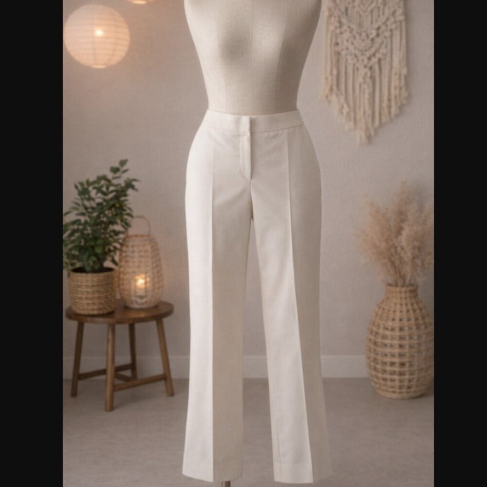 Vintage 90s Nine West Ivory Pants 14 Quiet Luxury Minimalist Career Corporate